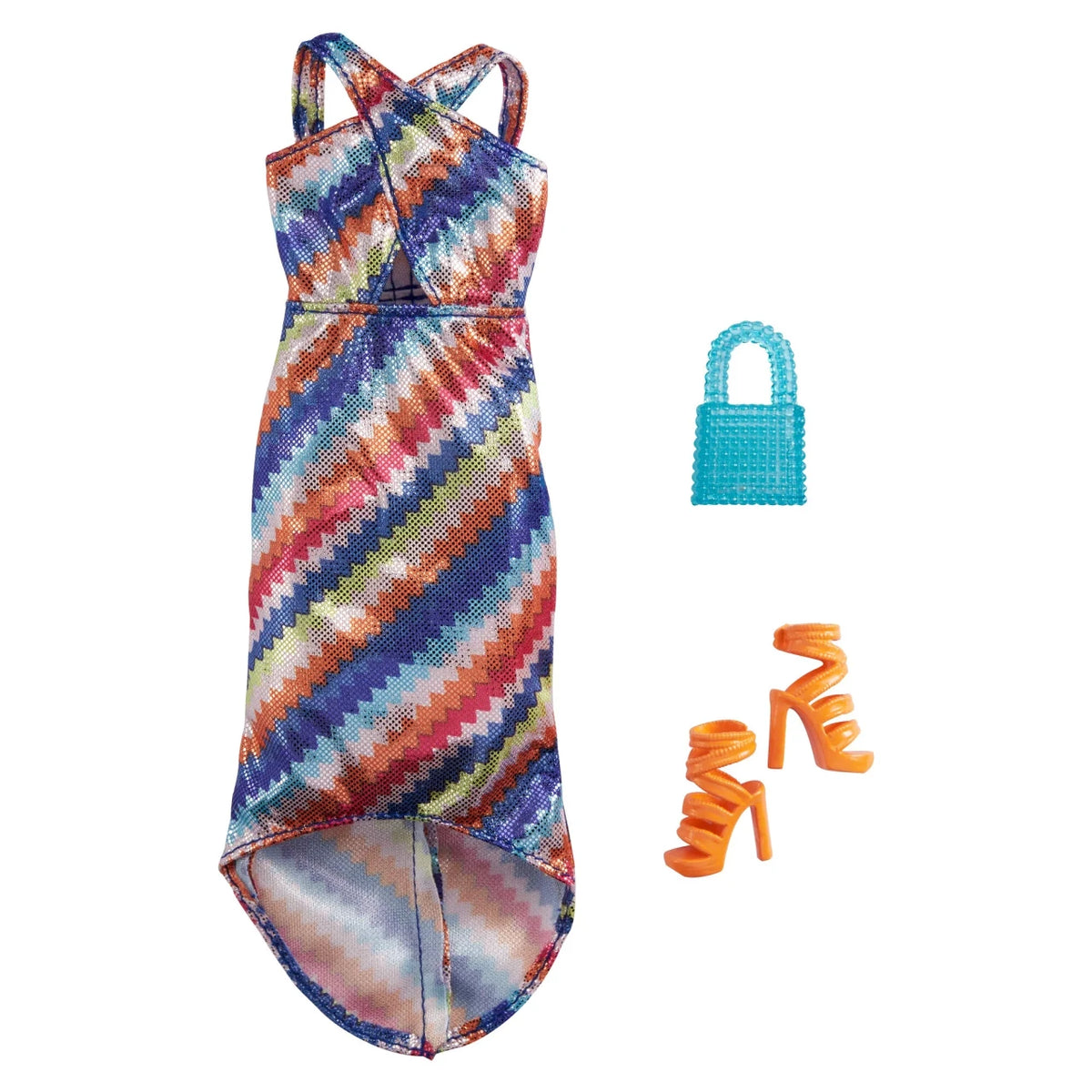 Barbie Fashion Pack with Shimmery Striped Maxi Dress & Accessories | GRC03