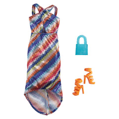 Barbie Fashion Pack with Shimmery Striped Maxi Dress & Accessories | GRC03