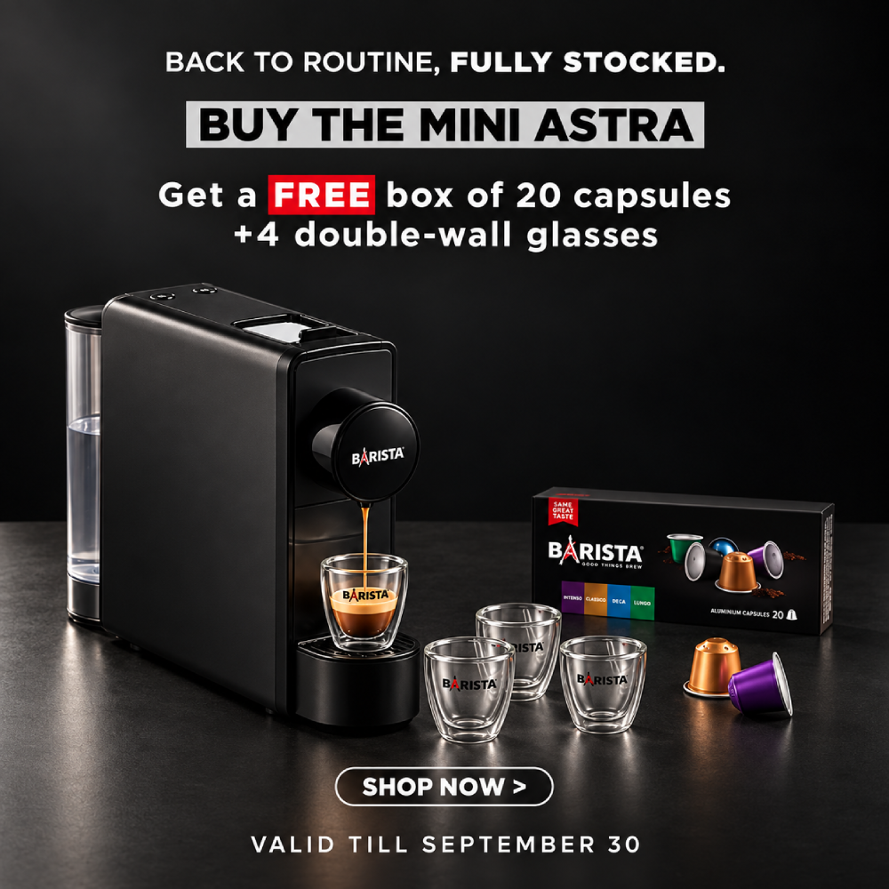 Barista BACKTOSCHOOL Mini Astra Capsule Coffee Machine Bundle