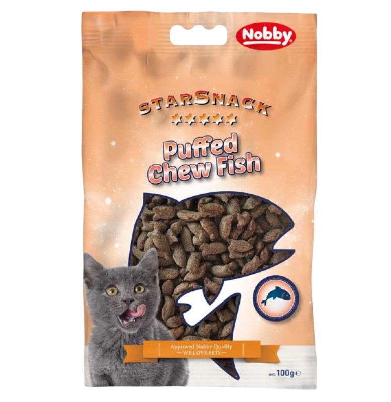 Nobby StarSnack Puffed Chew Fish Cat Treats 100g | NO50971