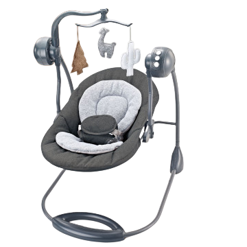 Electric Baby Swing with Music & Hanging Plush Toys - Grey | 27263