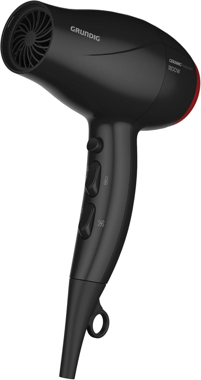 Grundig Hair Dryer, Black, 1800W, Ceramic, 3 Heat & 2 Speed Settings | HD-3700