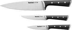 Tefal Ice Force K2323S74 — 3-Piece Knife Set | Chef 20cm + Utility 11cm + Paring 9cm, German Steel