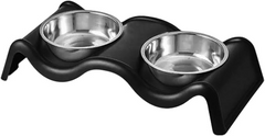 Medium Double Stainless Steel Pet Bowls | IG107
