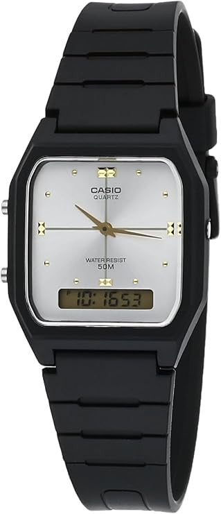 Casio Men Vintage Analog-Digital Watch - Black / Silver | AW-48HE-7AVDF