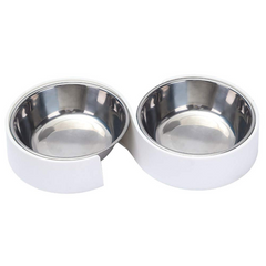 Large Double Stainless Steel Pet Bowls | IG106