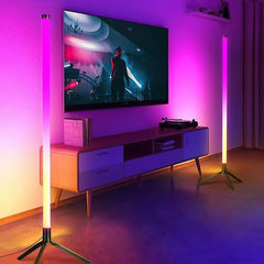LED Column Floor Lamp with RGB, Warm White & Cool White Lighting 2 Bars
