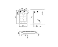 SMEG Domino Gas Hob 30cm Stainless Steel | PGF32G