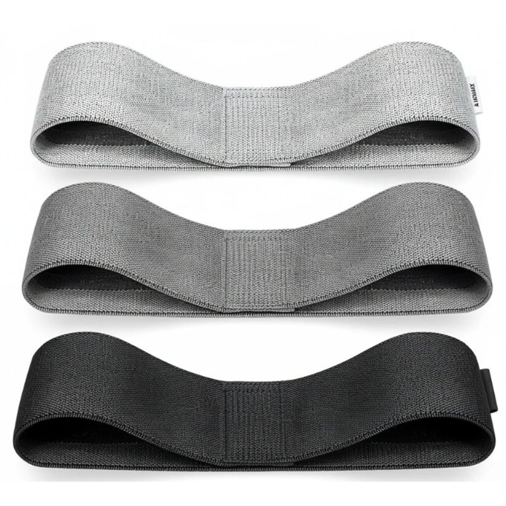 Set of 3 Fabric Glutes Builder Bands for Exercise Training Non-Slip Cotton