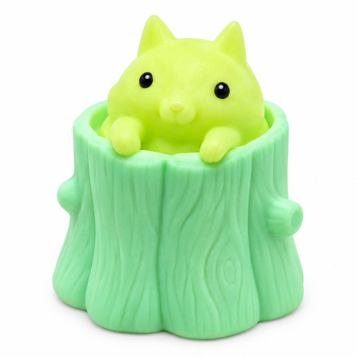 Pop-Up Animal Tree Stump Squishy Toy