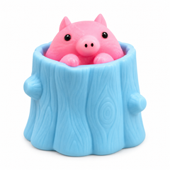 Pop-Up Animal Tree Stump Squishy Toy