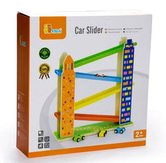 Viga Wooden Car Slider Building with 4 Cars | 50981