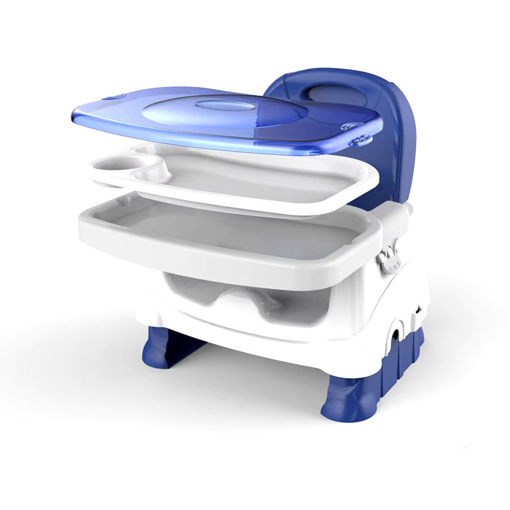 Baby Dining Chair with Tray - Adjustable Foldable Design, Blue | 3689-C