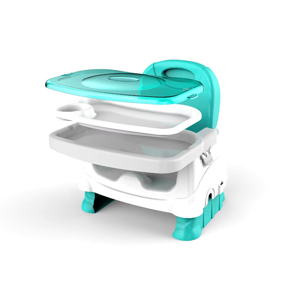 Baby Dining Chair with Tray - Adjustable Foldable Design, Light Blue | 3689-C