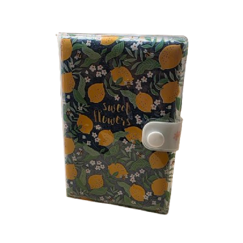 Notebook - Sweet Flowers - 14.5x9cm - Dark Blue | D342