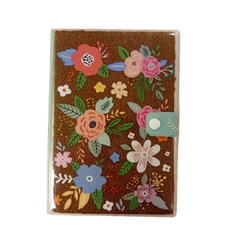 Notebook Flowers - 14.5x9cm - Brown | D342