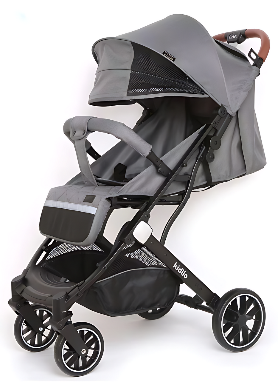 Kidilo Baby Stroller - Foldable Comfort Design, Dark Grey | 531-1