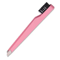 Trendy Accessories Tweezer With Brush - Pink