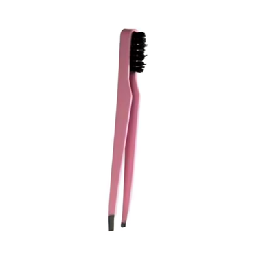 Trendy Accessories Tweezer With Brush - Pink