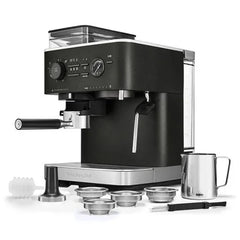 KitchenAid Semi-Automatic Espresso Machine with Burr Grinder Cast Iron Black | 5KES6551EBK
