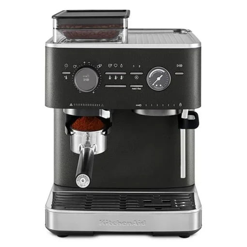 KitchenAid Semi-Automatic Espresso Machine with Burr Grinder Cast Iron Black | 5KES6551EBK