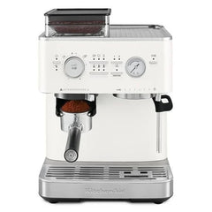 KitchenAid Semi-Automatic Espresso Machine with Burr Grinder Porcelain White | 5KES6551EPL