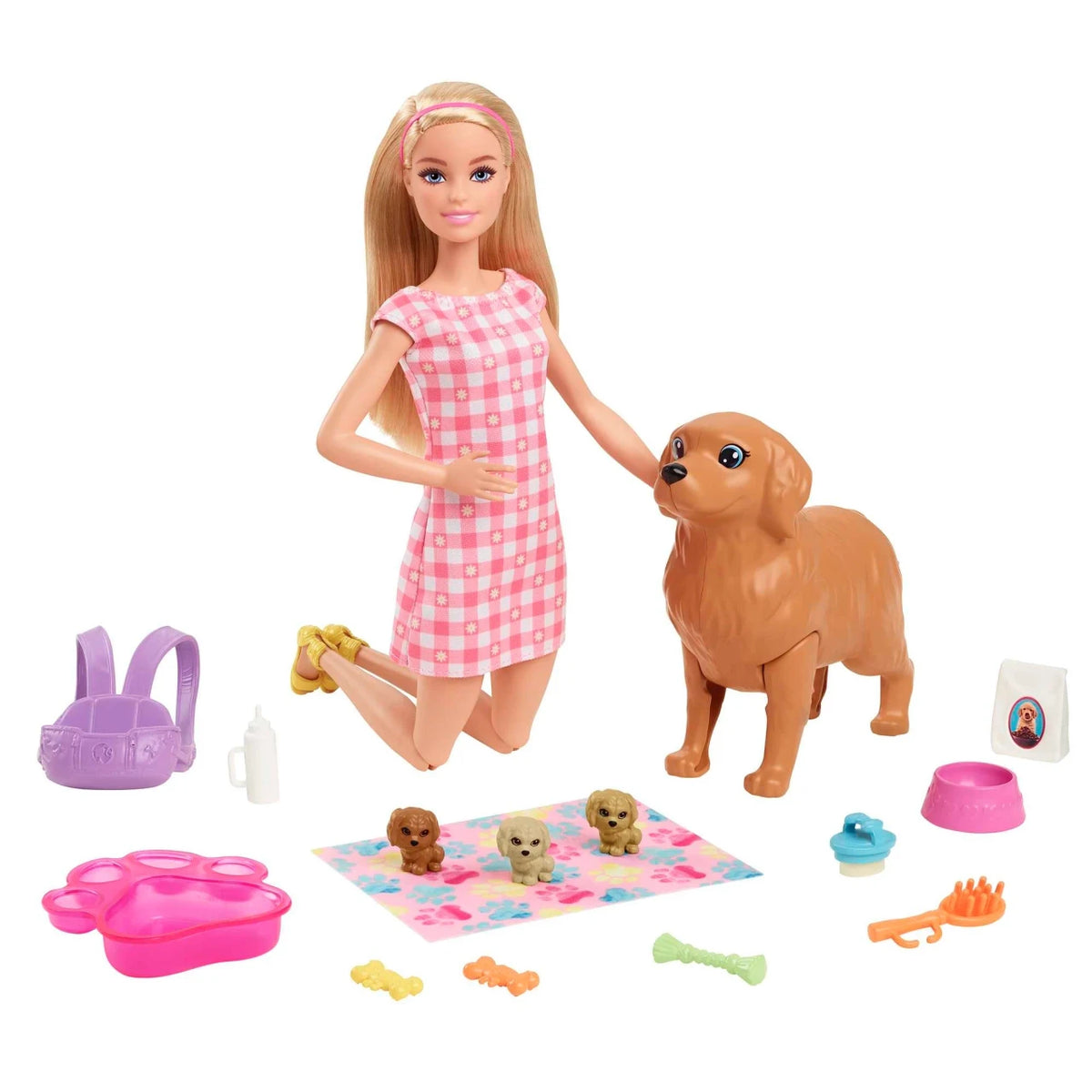 Barbie Doll And Newborn Pups Playset | HCK75