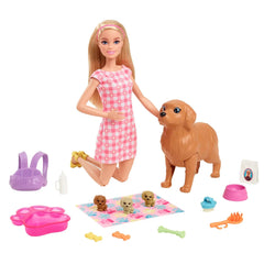 Barbie Doll And Newborn Pups Playset | HCK75