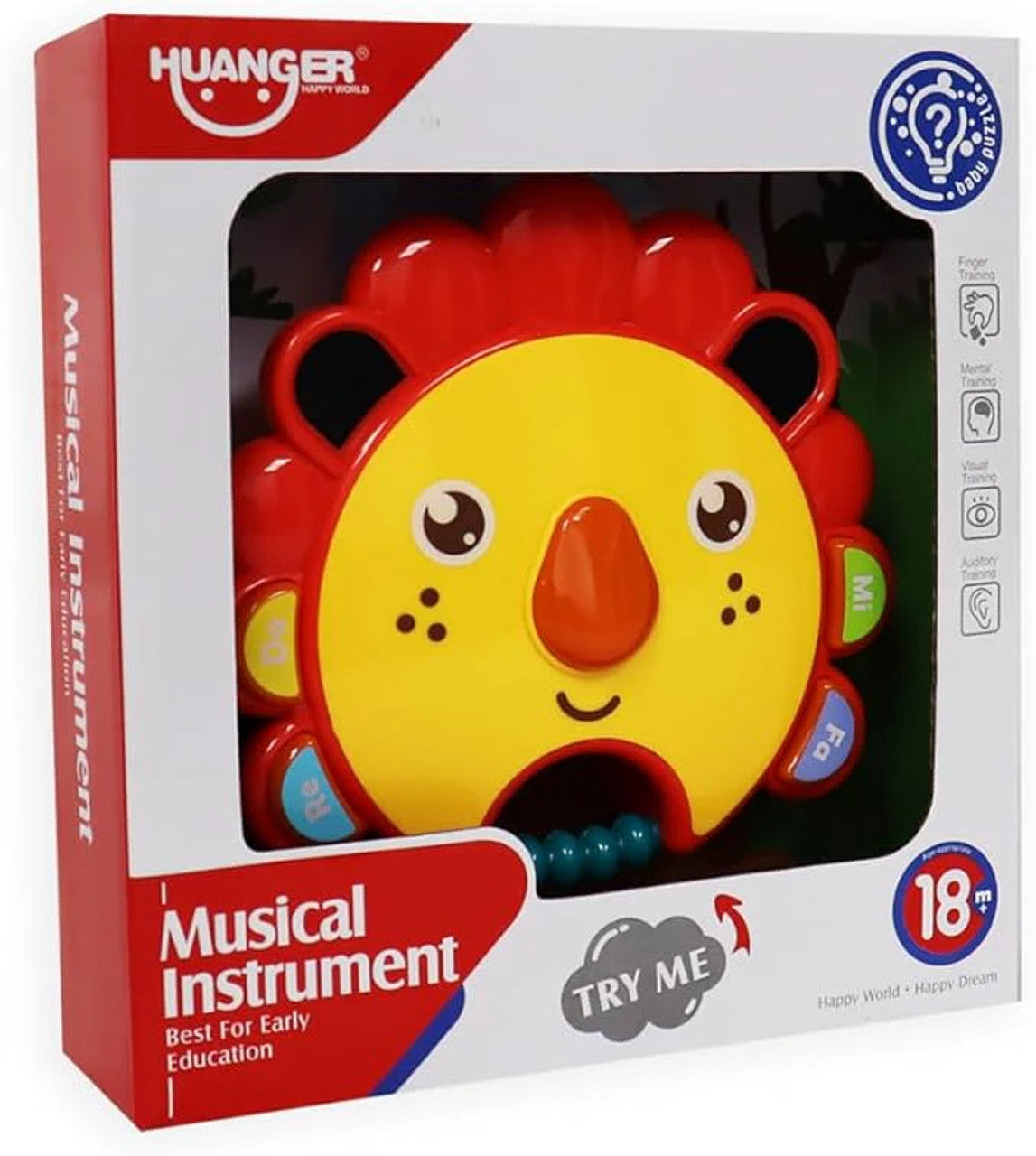 Huanger Musical Instrument Toy – Lion Hand Drum with Lights & Sounds | HE0534