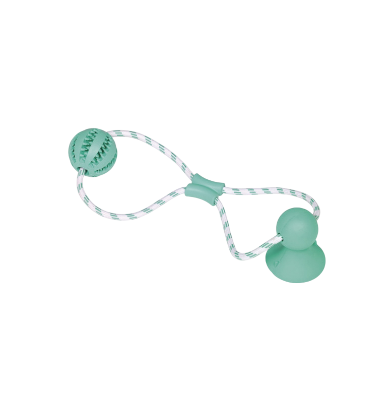 Nobby Dental Line Rubber Ball with Rope Dog Toy | 61543