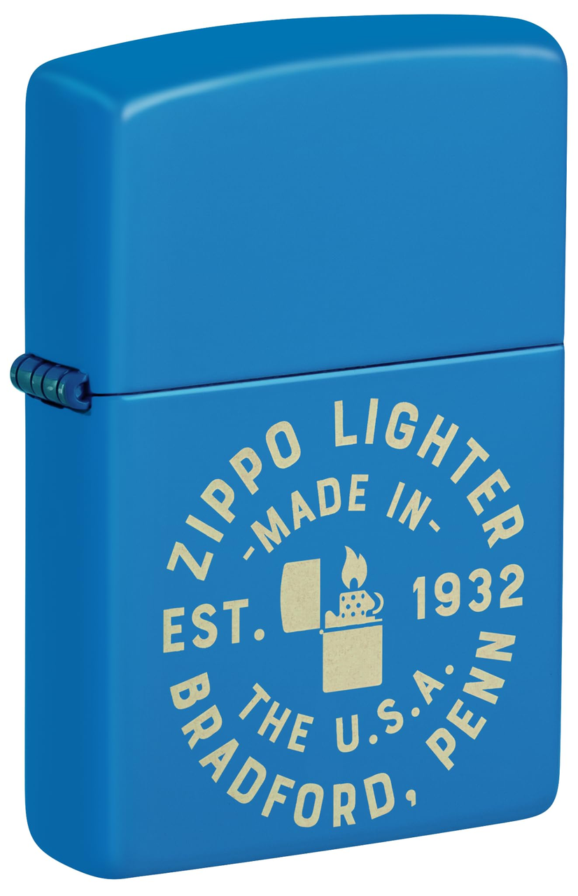 Zippo Seal Design Sky Blue Matte Windproof Lighter | 46173