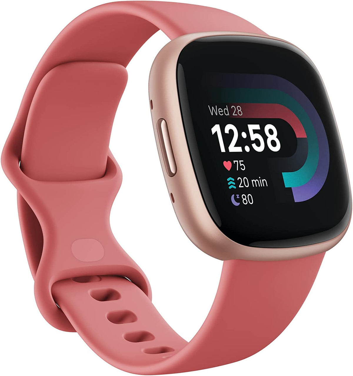 Fitbit Versa 4 Fitness Smartwatch - Pink Sand/Copper Rose Aluminum | FB523