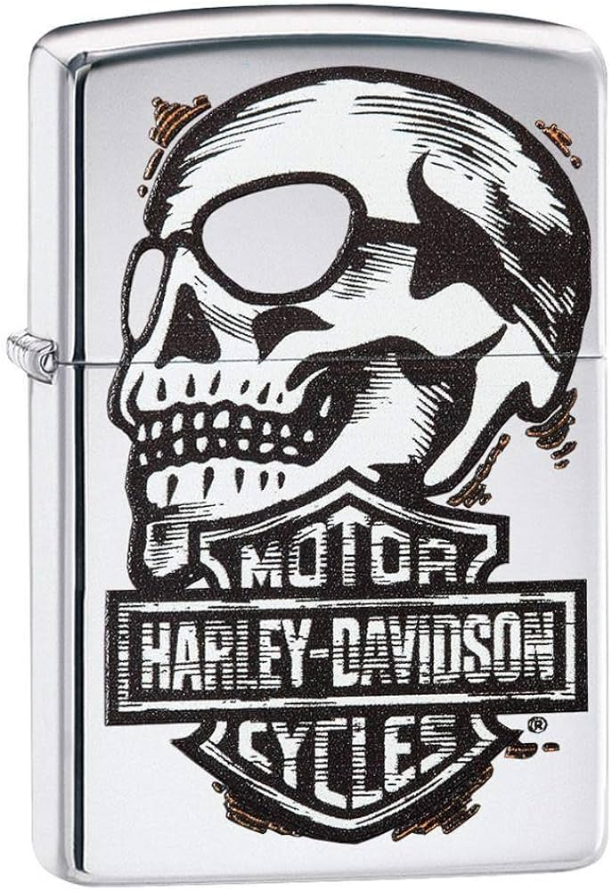 Zippo Harley-Davidson Skull & Logo Lighter - High Polish Chrome | 29281