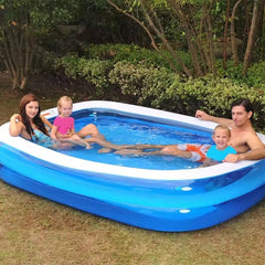 Inflatable Rectangular Family Swimming Pool – Blue | 51257