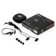 Redragon E100 in-Ear Ear Buds, Stereo Wired Premium in Ear Noise Isolating Headphones, Dynamic Crystal Clear Sound Bass Heavy for Gaming & Music in Earphone with Microphone Ergonomic Comfort Fit