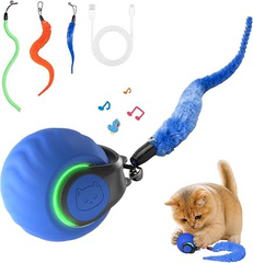 Interactive Cat Ball Toy with Tail, Auto Rolling & 2 Speeds | IG120