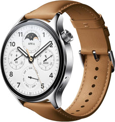 Xiaomi Watch S1 Pro - Silver Stainless Steel Case with Brown Leather Strap | M2134W1