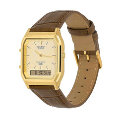 Casio Vintage Analog-Digital Unisex Watch - Brown / Gold Plated | AQ-230EGL-9ADF