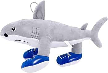 Grey Shark Plush Toy with Blue Shoes | AL-BL-369