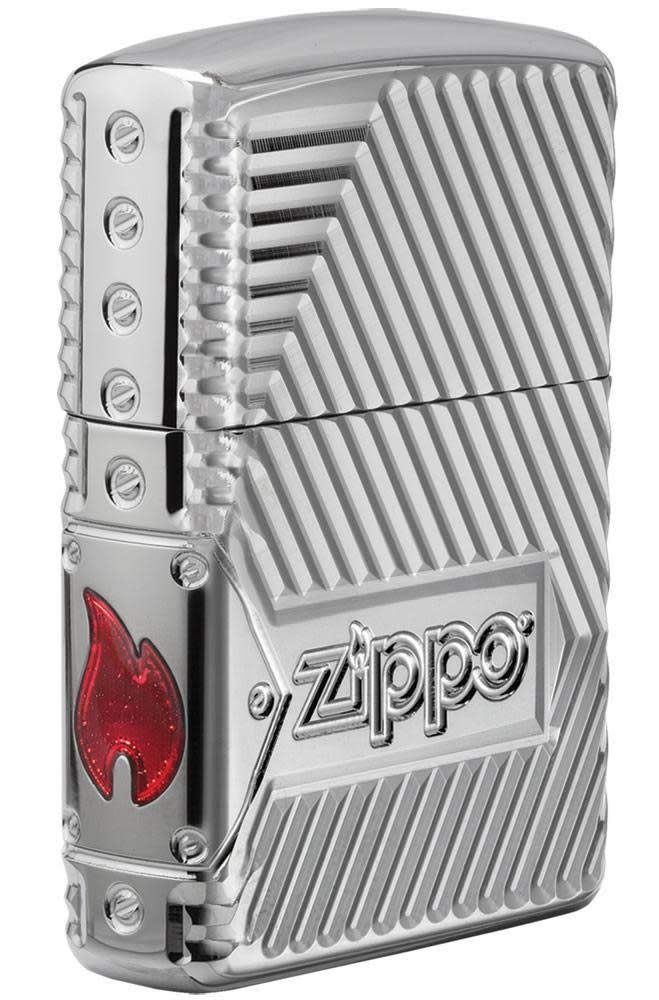 Zippo Armor Bolts Design Lighter - High Polish Chrome | 29672