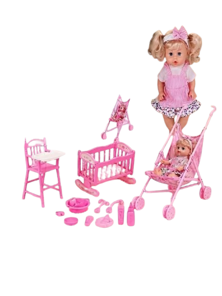 Baby Kids Doll with Stroller Chair & Bed Set | YL129-3