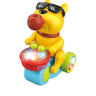 Musical Drum Dog Toy with Lights & Sound – Yellow | 674B