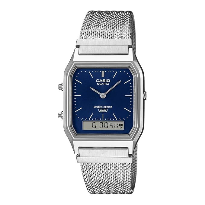 Casio Vintage Analog-Digital Unisex Watch - Blue / Silver | AQ-230EM-2ADF