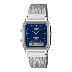Casio Vintage Analog-Digital Unisex Watch - Blue / Silver | AQ-230EM-2ADF