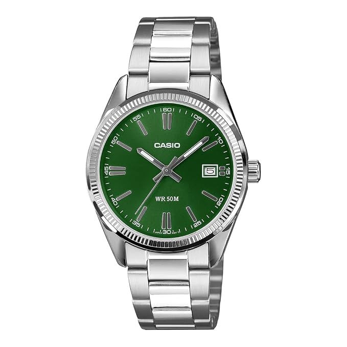 Casio Unisex 3-Hand Watch - Green / Silver | UTP-1302PD-3A1VDF