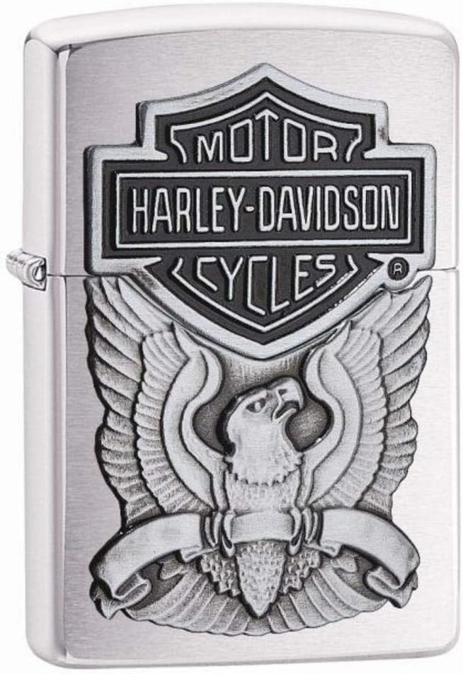 Zippo Harley-Davidson Eagle & Shield Windproof Pocket Lighter - Brushed Chrome | 200HD.H284
