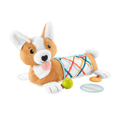 Fisher-Price 3-in-1 Puppy Tummy Wedge Plush with Teether, Rattle & Mirror | HJW10