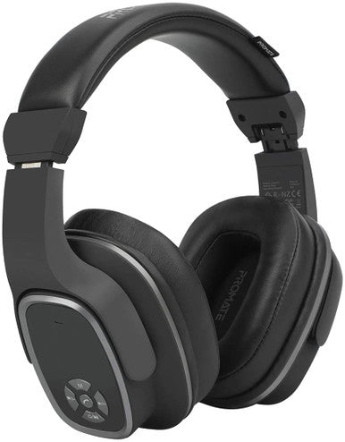 Promate Wireless Headphone with Speaker, 2-in-1 High Definition Bluetooth v5.0 Headphone with Built-in 6W Speaker, Mic, 12H Playtime, MicroSD Card Slot, FM Radio and AUX Port, Corvin Black