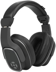 Promate Wireless Headphone with Speaker, 2-in-1 High Definition Bluetooth v5.0 Headphone with Built-in 6W Speaker, Mic, 12H Playtime, MicroSD Card Slot, FM Radio and AUX Port, Corvin Black