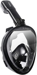 Tinted Full Face Snorkeling Mask with Integrated Snorkel Black | AL1659